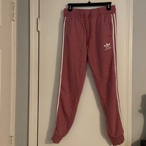Rose colored Adidas joggers